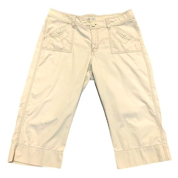 LEE Lower On The Waist 100 % Cotton Cargo Crop Pant Women’s 16M Tan Khaki. - Picture 1 of 11